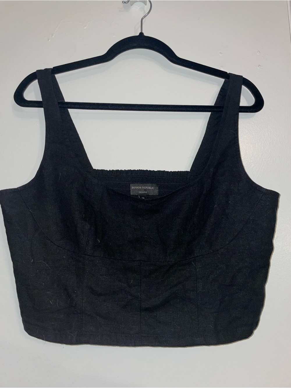 Banana Republic Black Bodice Square-Neck Crop Top